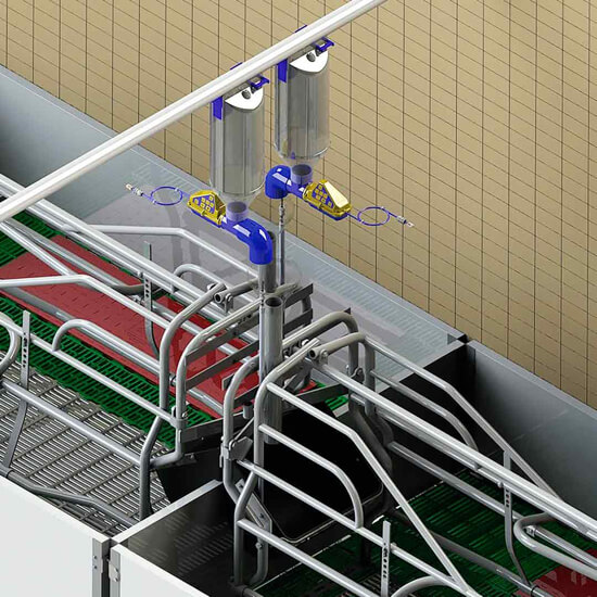 Imagen del dositronic de Rotecna montado en granja maternidad