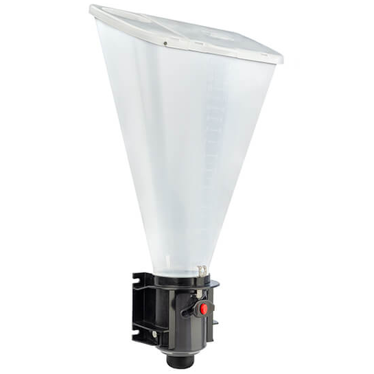 vista del dispensador feeding ball amb tolva i tapa